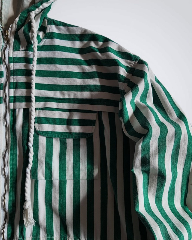 1980s~ LIVE IN COLOR COTTON STRIPE FULLZIP PARKA