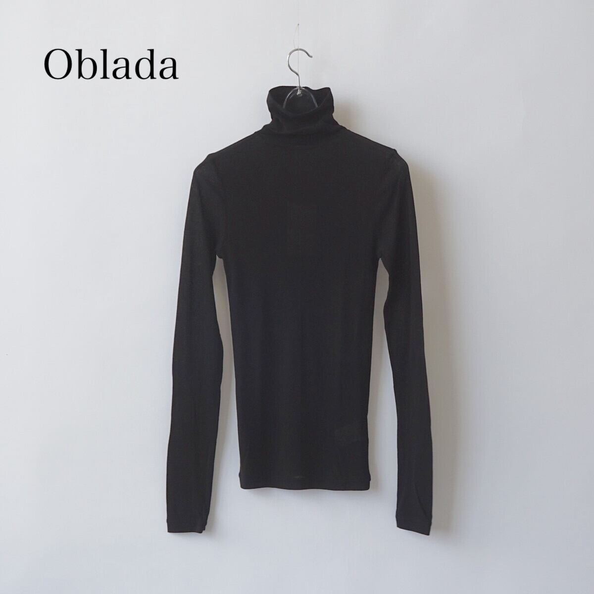 トップス Oblada SHEER HIGH NECK BLACK Oblada/オブラダ・SHEER HIGH NECK | a flat shop