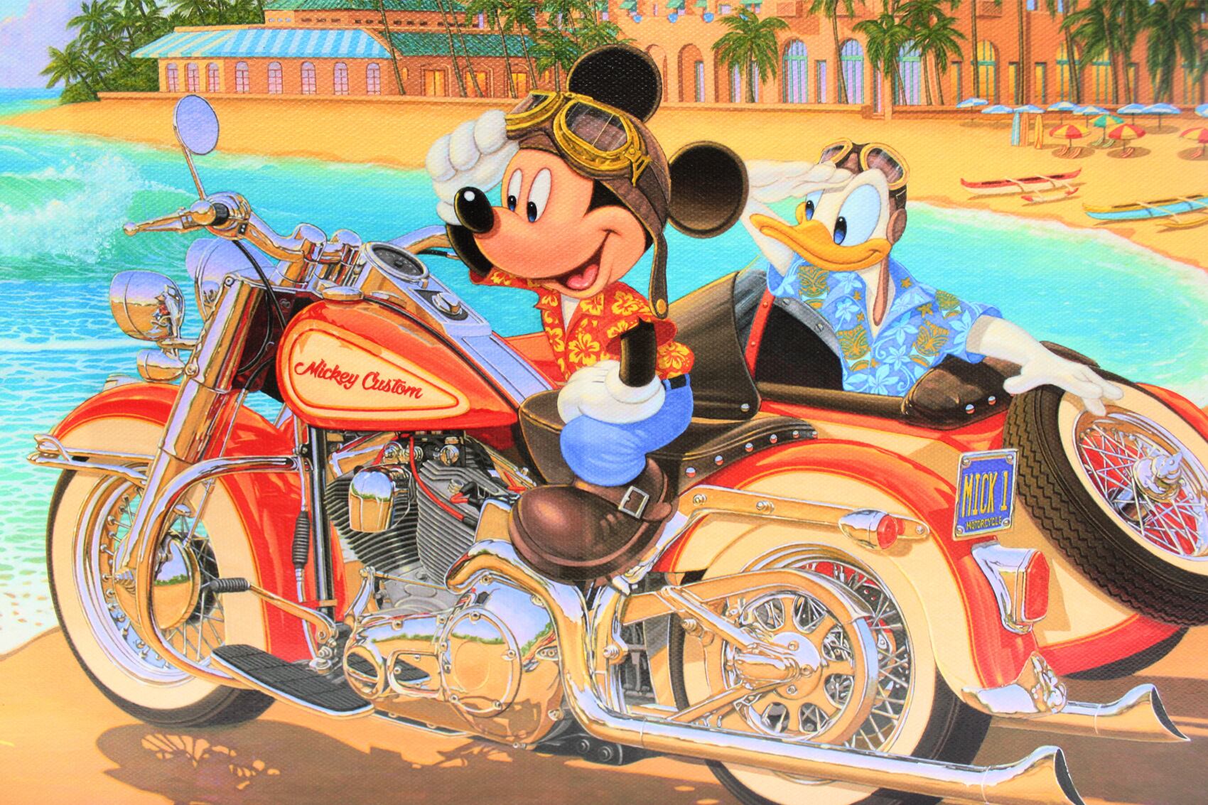 ディズニー絵画 ミッキーマウス 海と出会う場所 作品証明書 展示用フック付 限定1500部キャンバスジークレ ディズニー絵画 ポスター