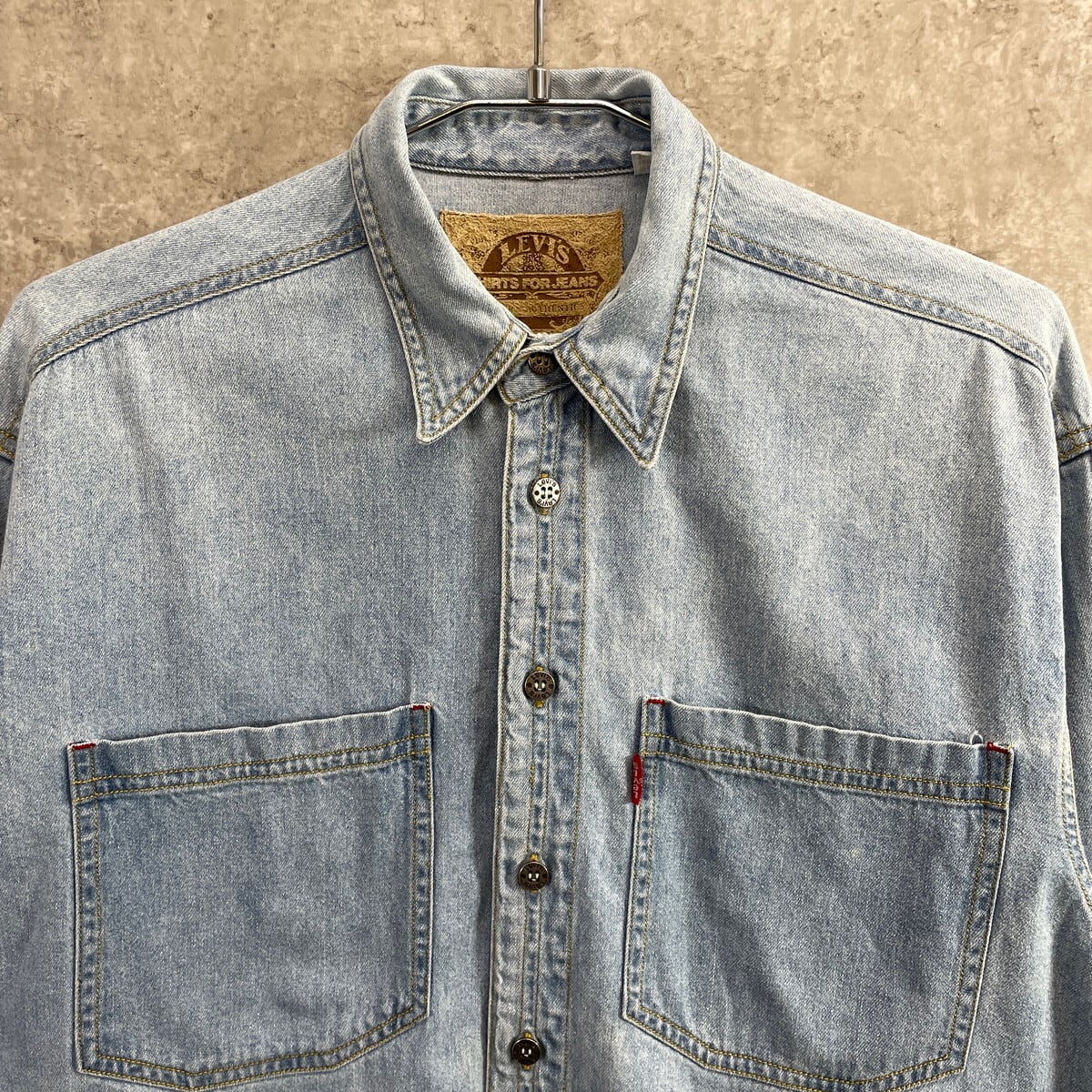 90年代 Levi's リーバイス 長袖 デニムシャツ メンズM相当 古着 90s