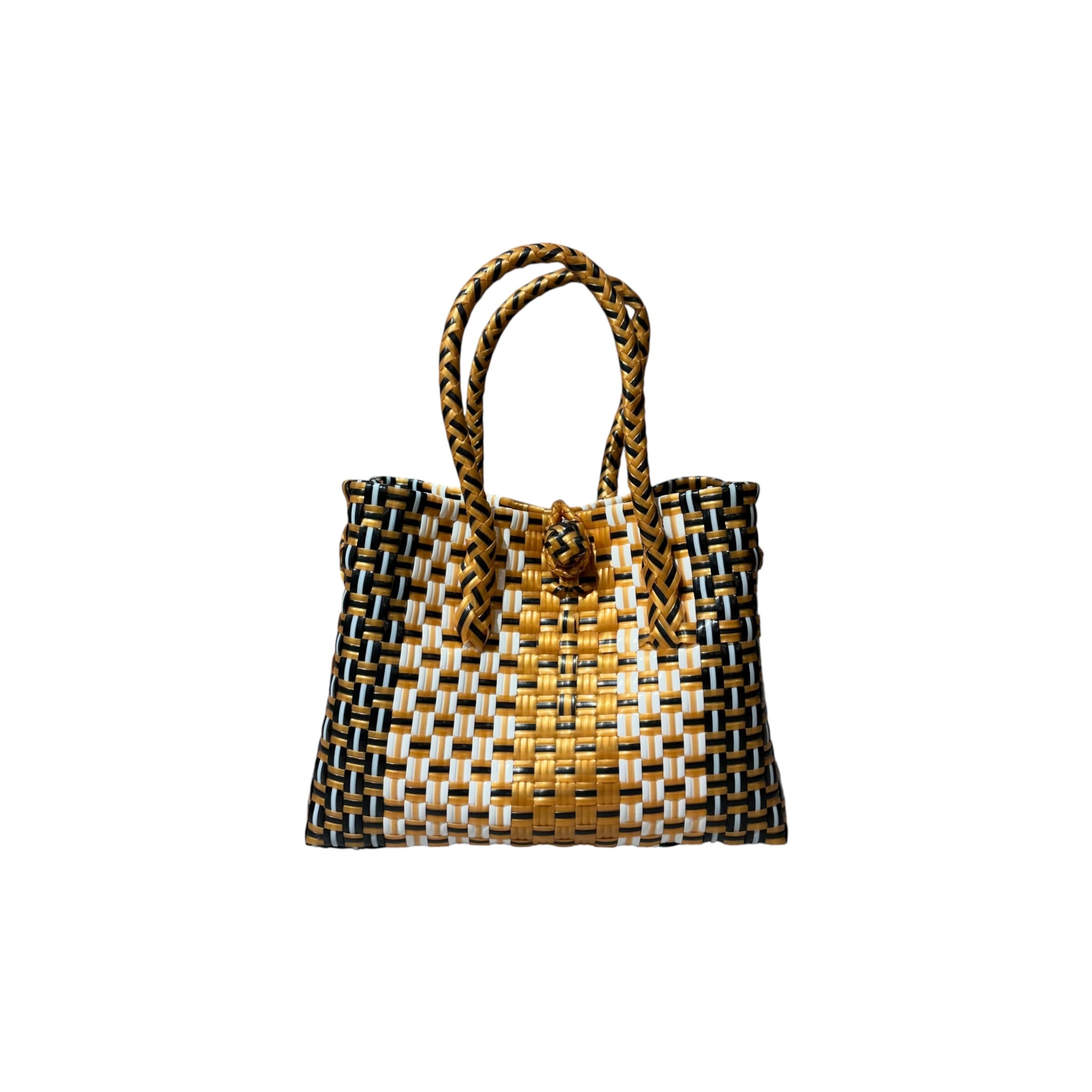 MINI BAG - GOLD & BLACK / SHORT HANDLE / XS