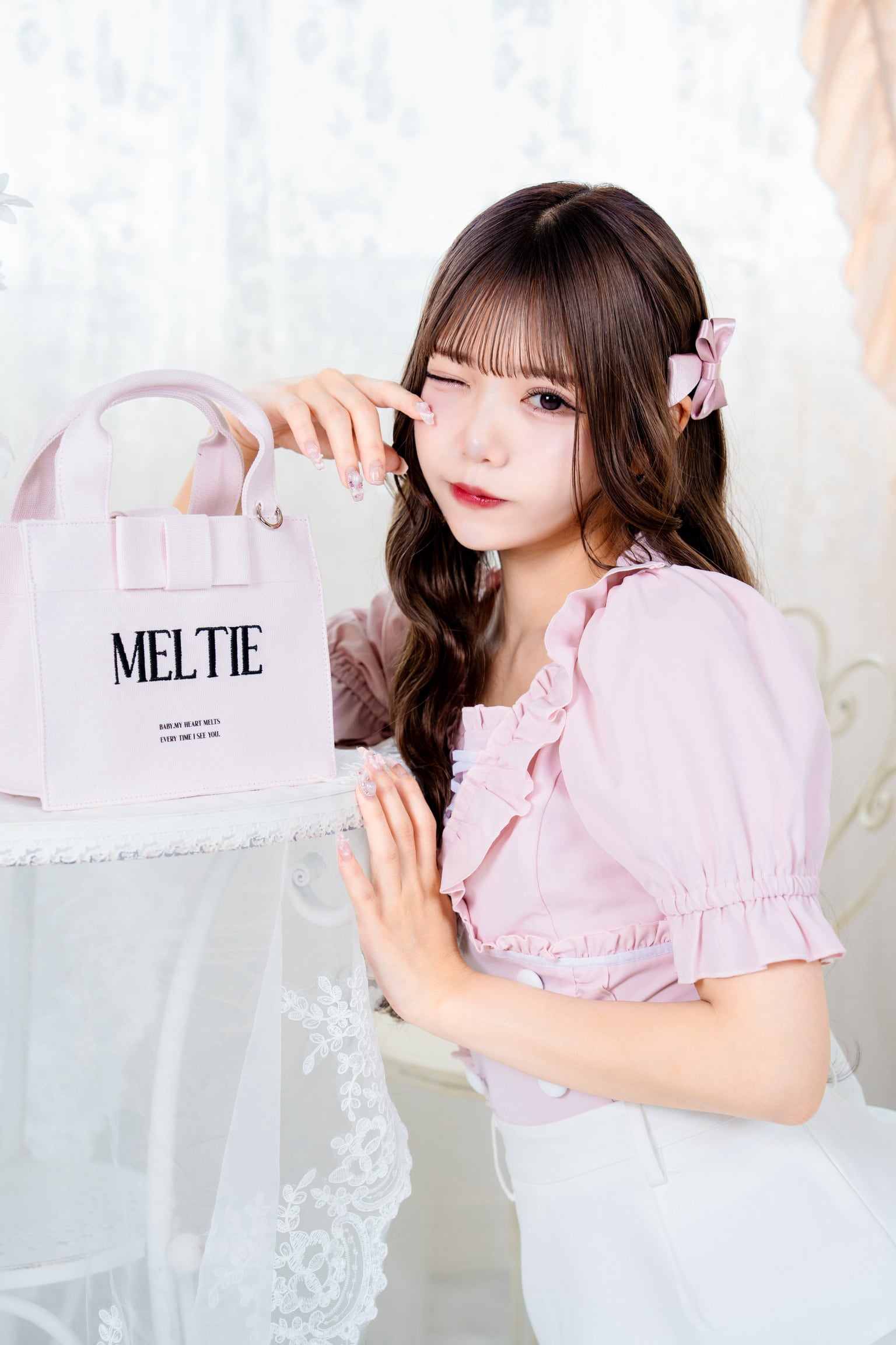 【New color】ribbon canvas tote bag〈SMALL〉
