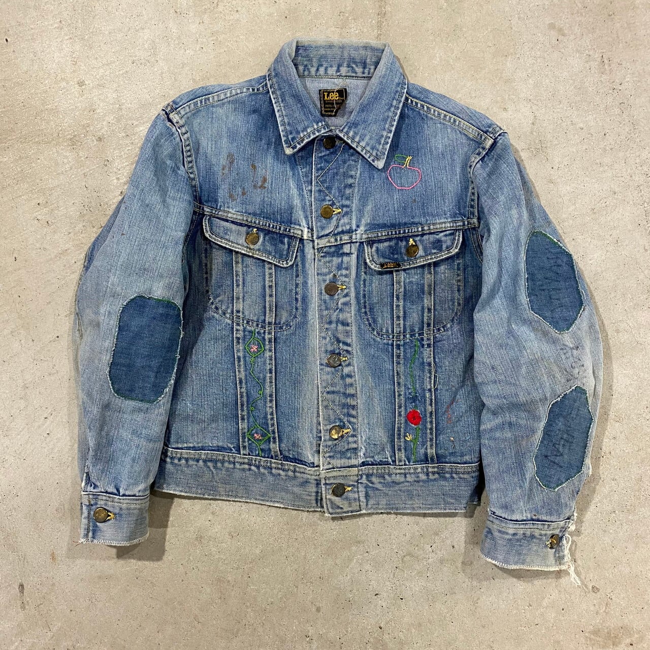 USA製 70年代 ビンテージ Lee リー 101-J 刺繍入り パッチワーク  