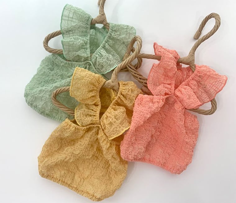 【SALE】bubble crop top XS ~ XL 3color / 犬服 夏 新作 タンクトップ 可愛い 犬の服 ショート丈 シンプル ドッグウェア 涼しい 袖なし ペット洋服 b1