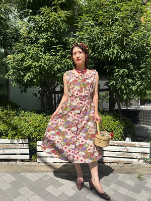 50's flower dress with belt