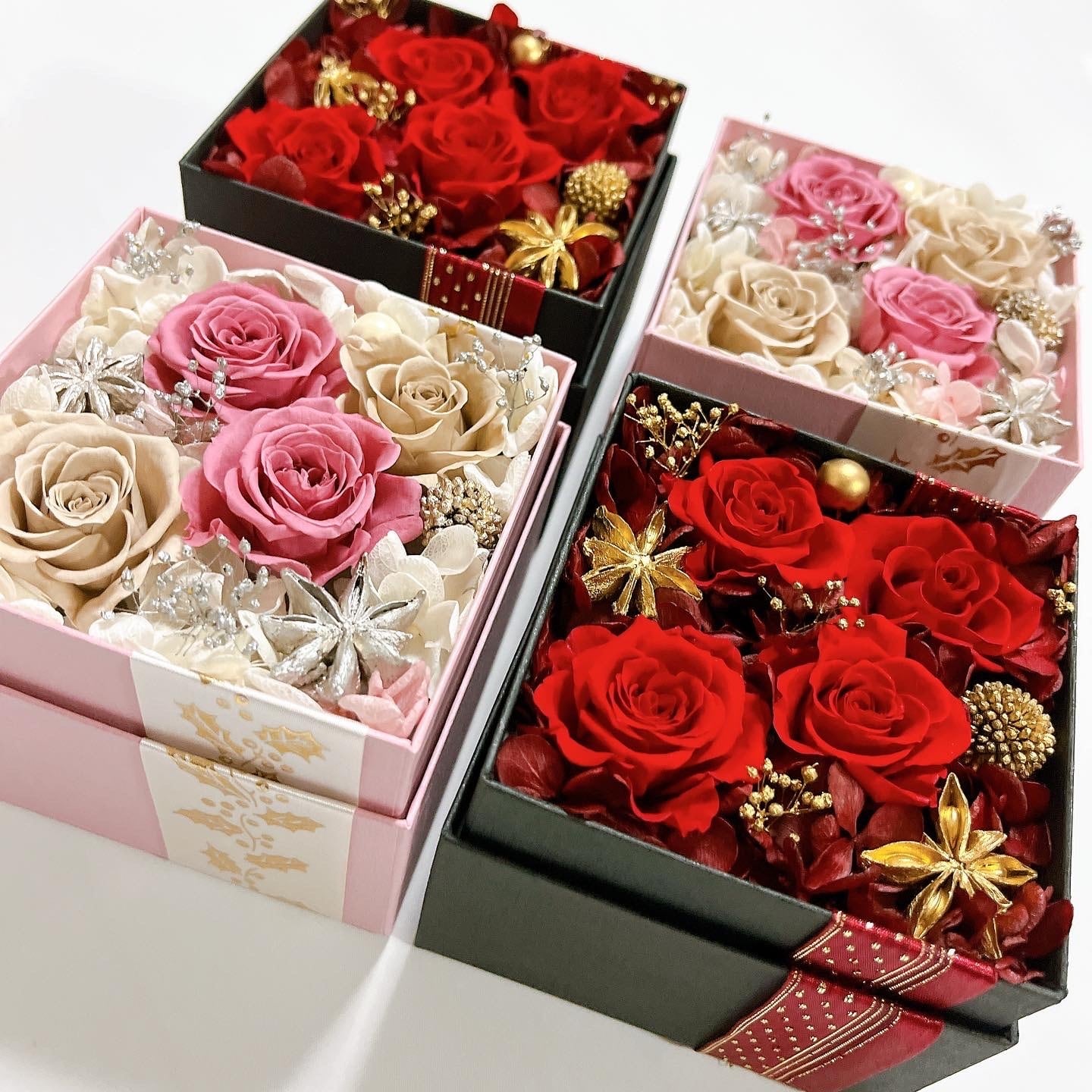 超豪華！クリスマスフラワーアレンジメント♡ベルベットローズのフラワーアレンジ♡ 超豪華！クリスマスフラワーアレンジメント♡ベルベットローズの