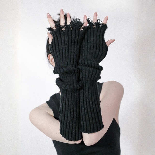 Long zip detail leather gloves【5color】 C1309