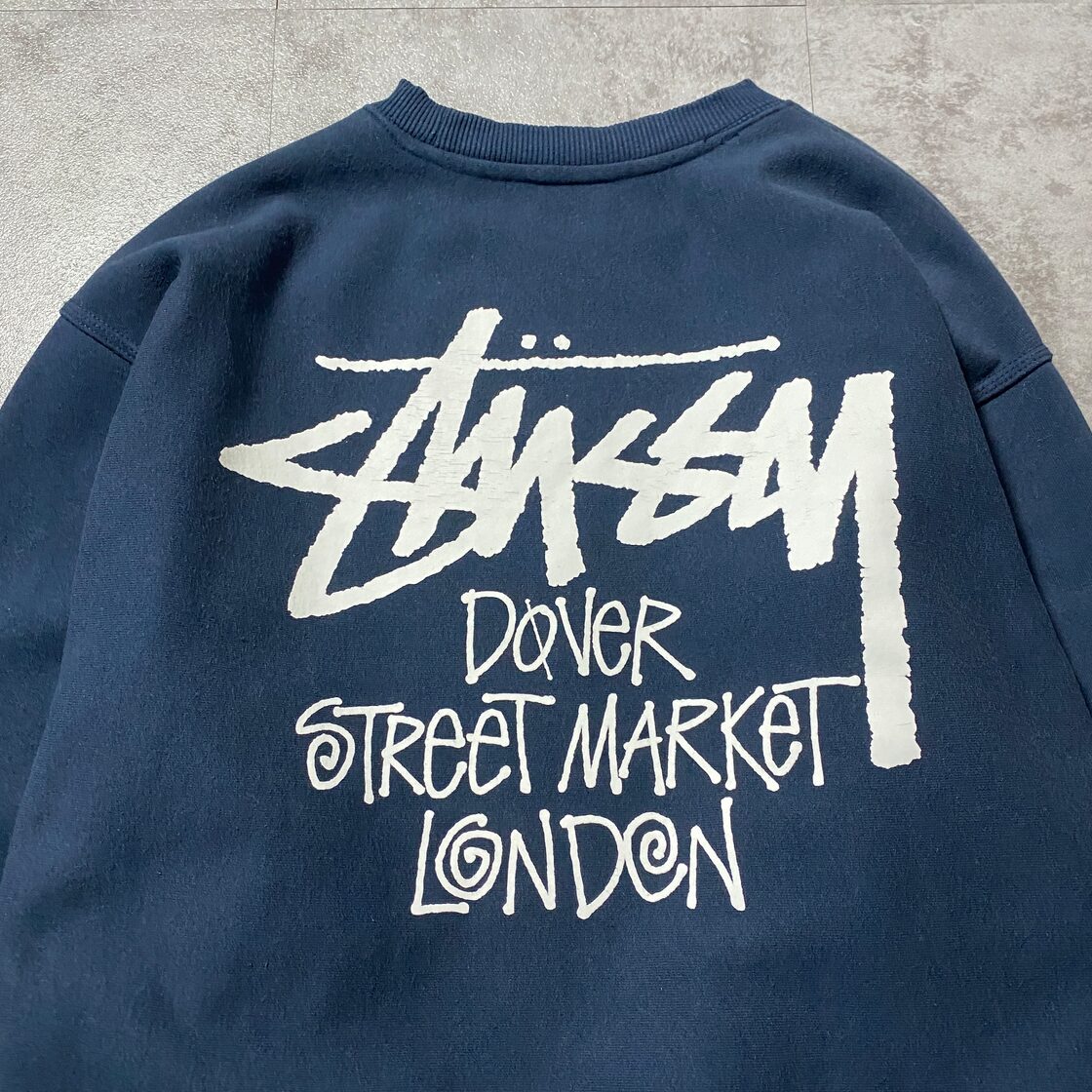 stussy ステューシー バックプリント ヘビーオンス ネイビー 紺 
