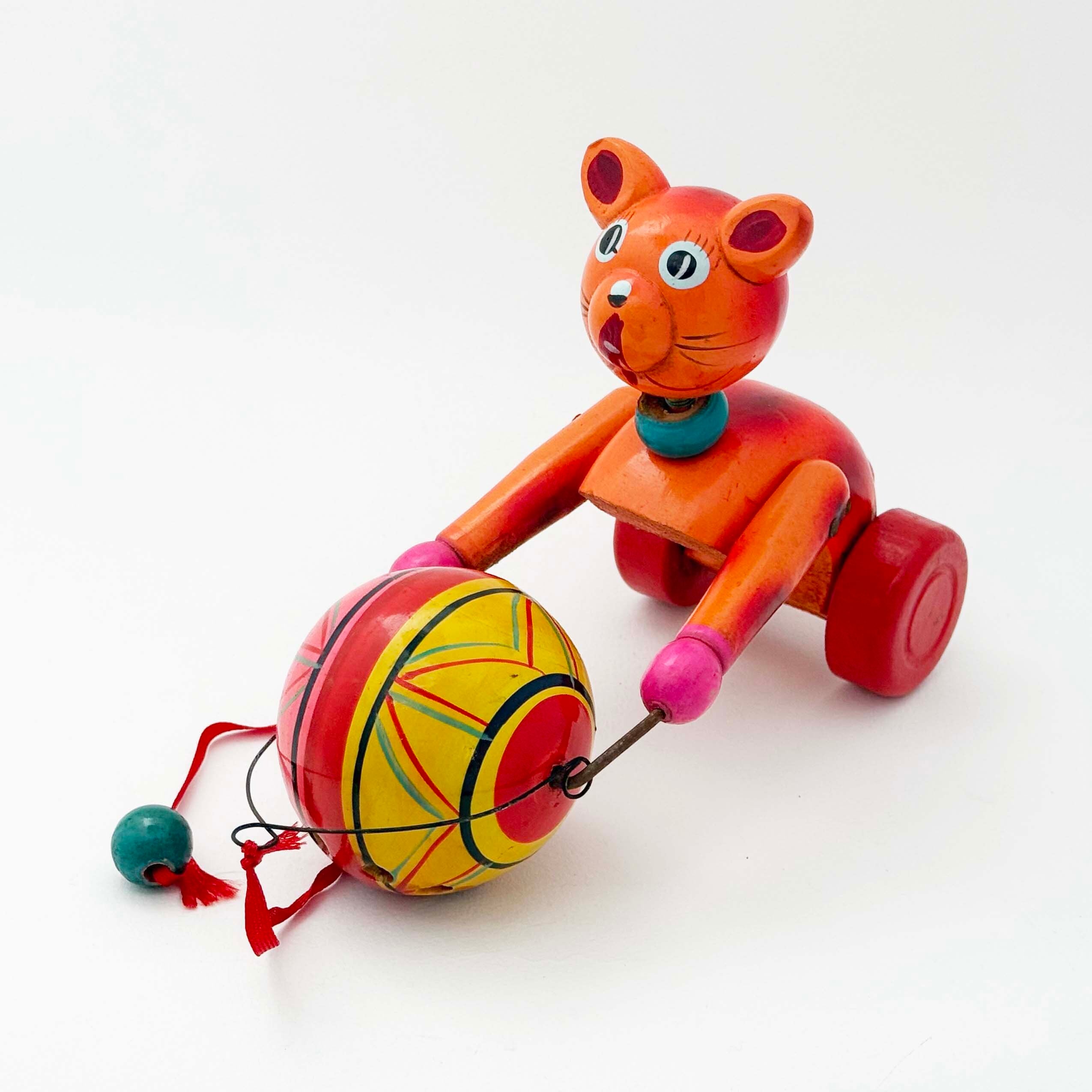 戦前 猫の玉転がし玩具