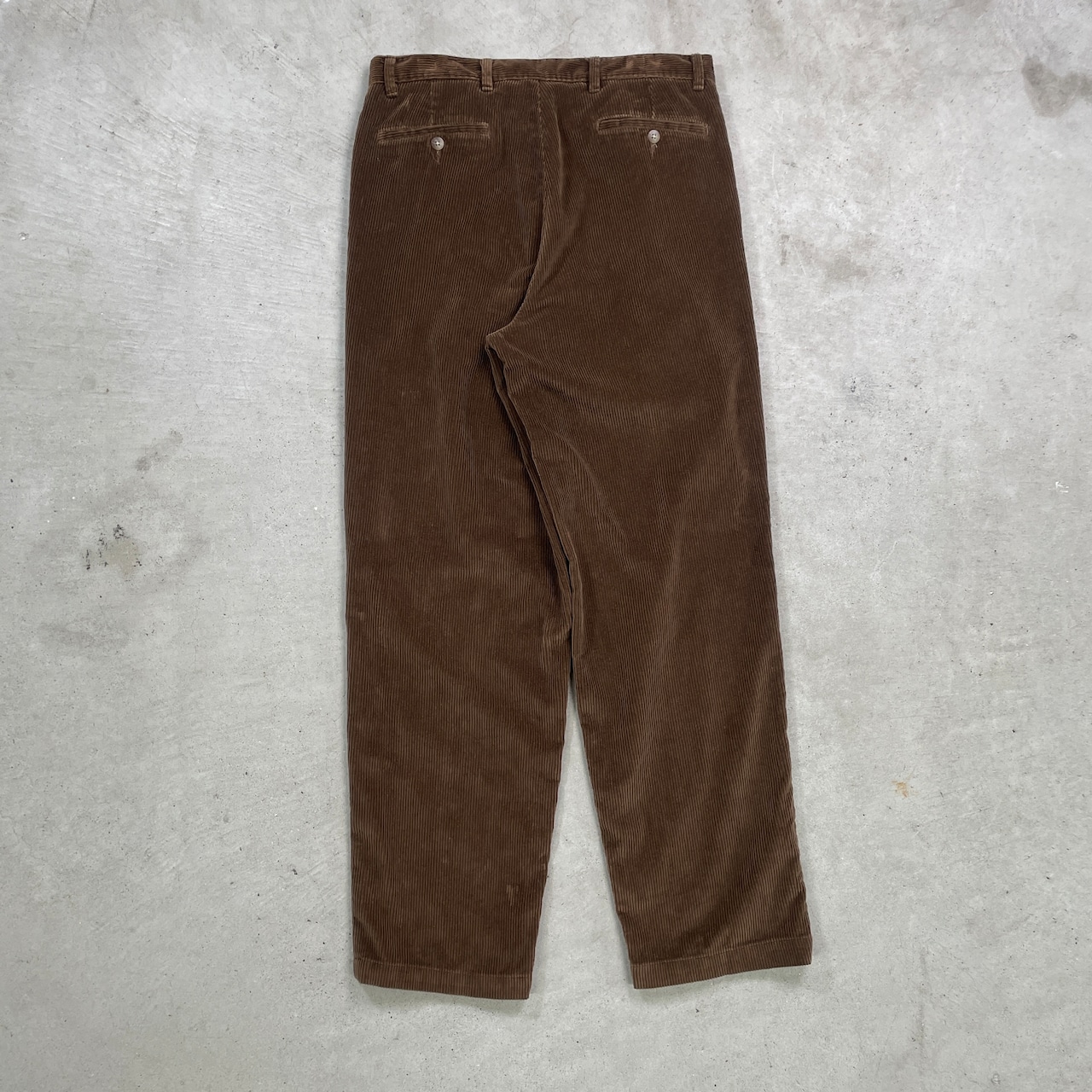 コーデュロイパンツ 2タック メンズW34 古着 テーパード ブラウン 茶色 