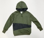 18AW 硫化染め高密度綿麻プルオーバーパーカー/Sulfide dyeing High density cotton linen pullover hoodie 