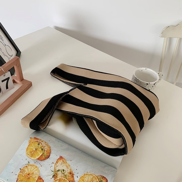 wide stripe tote bag