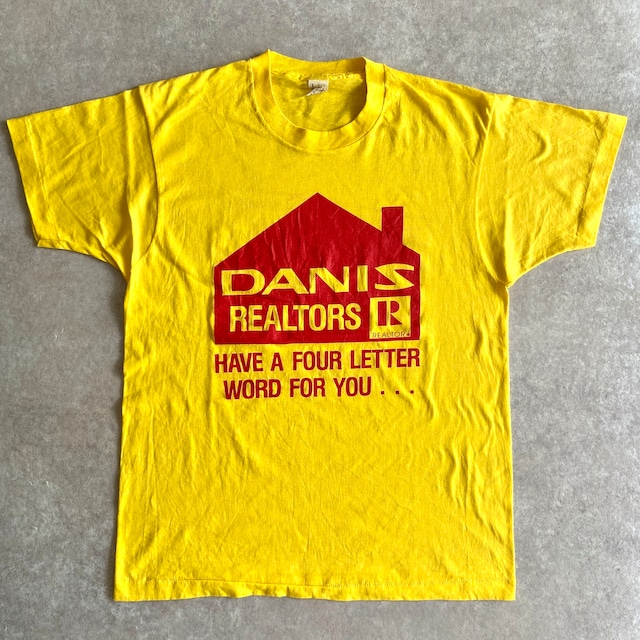 1980s  Yellow Tee  L  Made in USA　G892