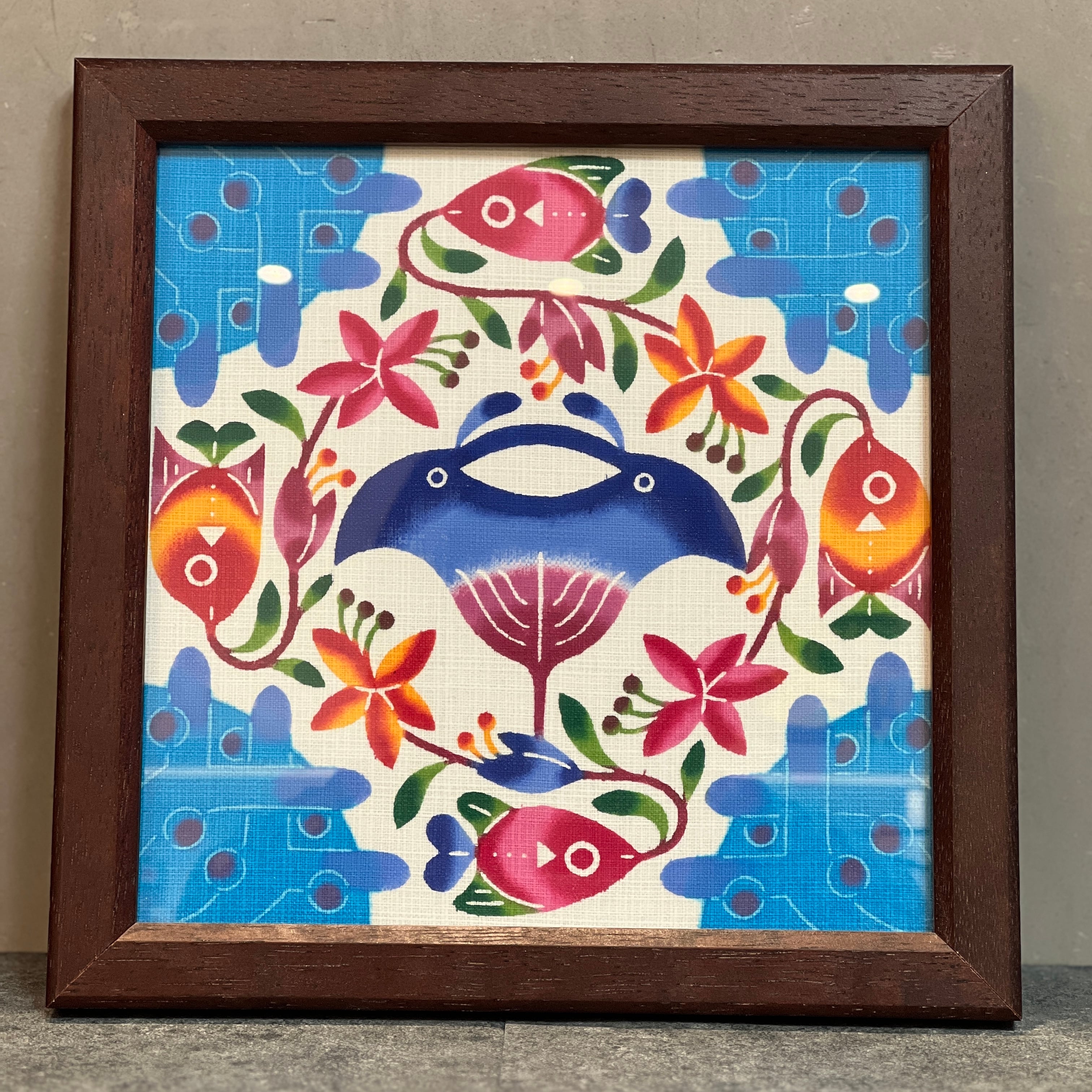 中西敏也 紅型額装 20×20 | Dear Okinawa,