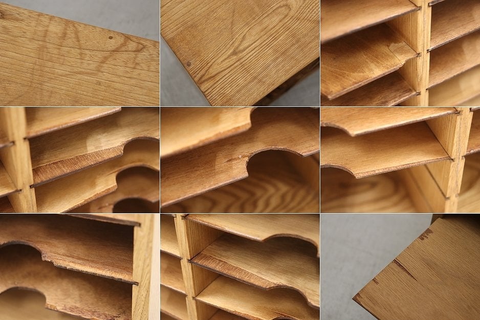 沼津店】レトロ 書類ケース レターラック カルテケース 収納棚 仕切り