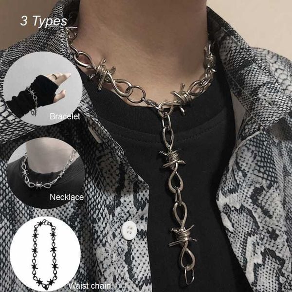 有刺鉄線 ネックレス シルバーチェーン 韓国ファッション 70 Off シルバーチェーン