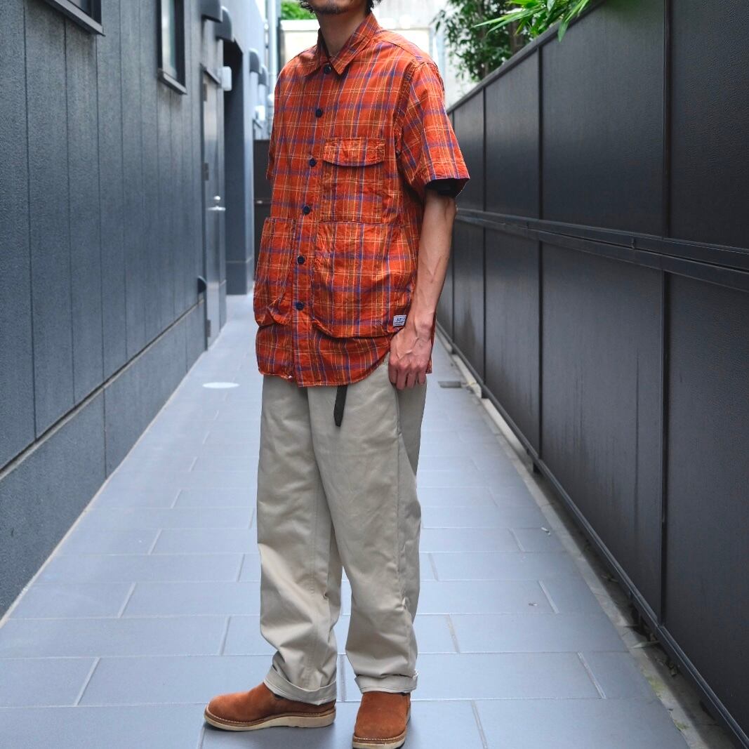 SASSAFRAS(ササフラス) / Digs Crew Half 1/2 Madras Check-Red