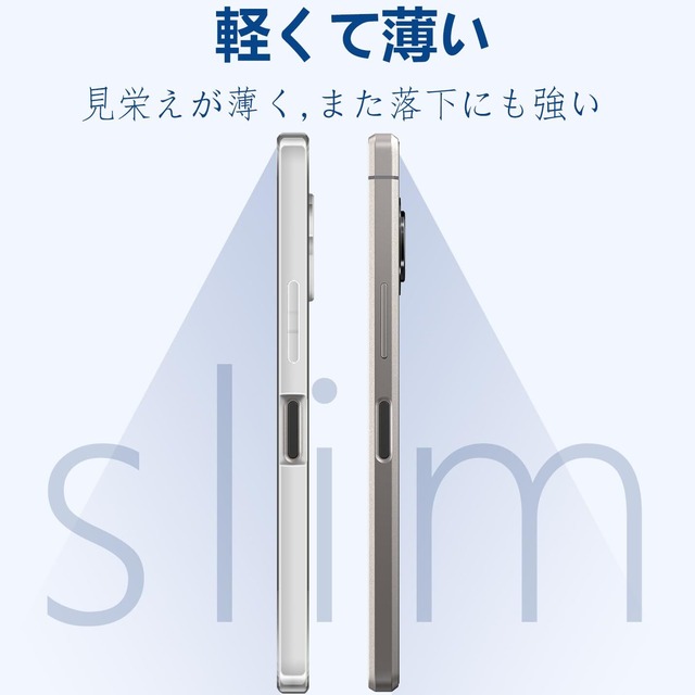 AQUOS R8 ケース クリア 耐衝撃 SH-52D アクオスR8 ケース 透明 sh52d スマホケース カバー TPU ストラップホール付き（AQUOSR8,シルバー）