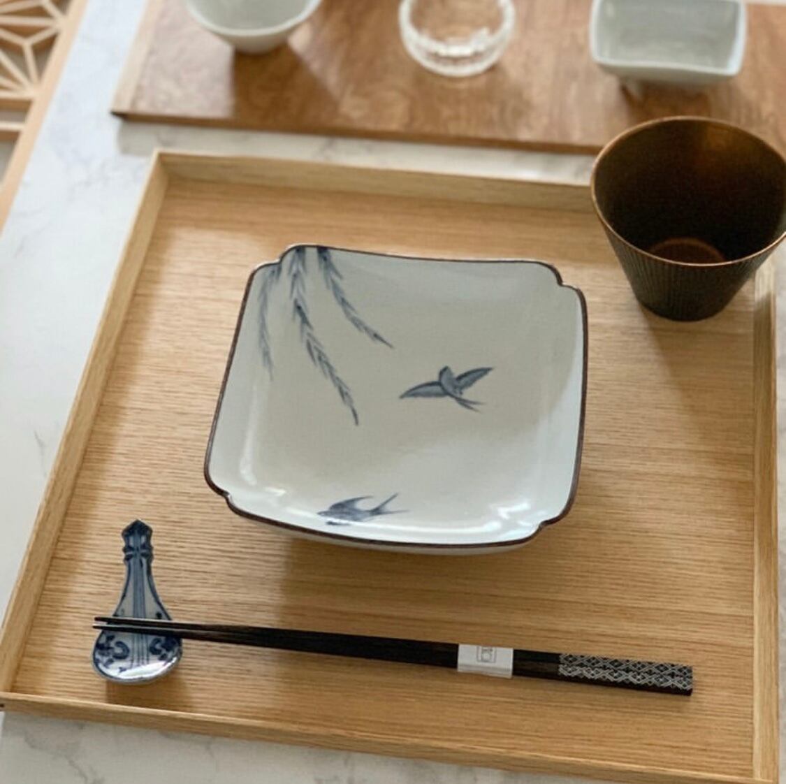 白木塗タモ 30cm角折敷 | 芦屋貴兆陶家 online shop
