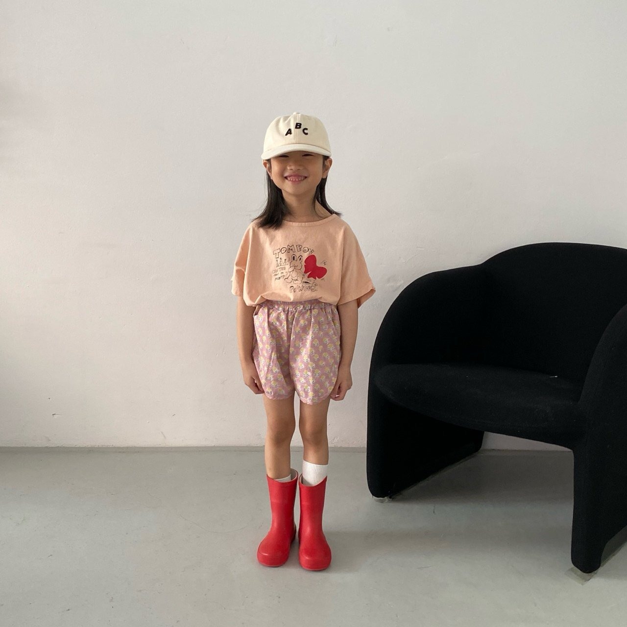 【middle name】ビンテージフラワーショートパンツ 90〜110cm ピンク【240431】 - 9