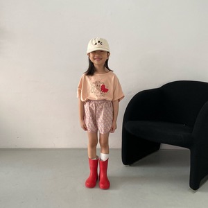 【middle name】ビンテージフラワーショートパンツ 90〜110cm ピンク【240431】