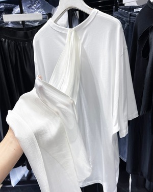 バックリボンオーバーサイズTシャツ 2color A1056