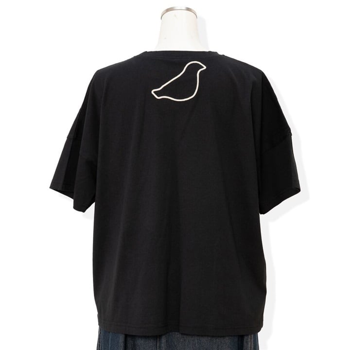 【Emago.】ポケット付き半袖Tシャツ|トリと洋ナシ
