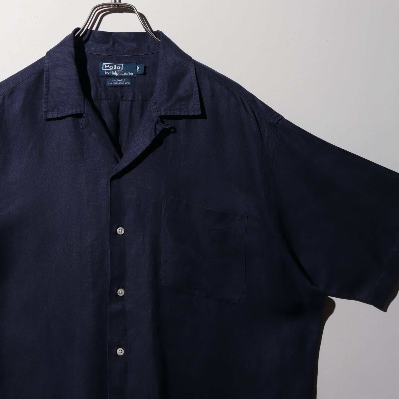 濃色美品 L ネイビー ミント刺繍 Caldwell ポロラルフローレン 半袖 