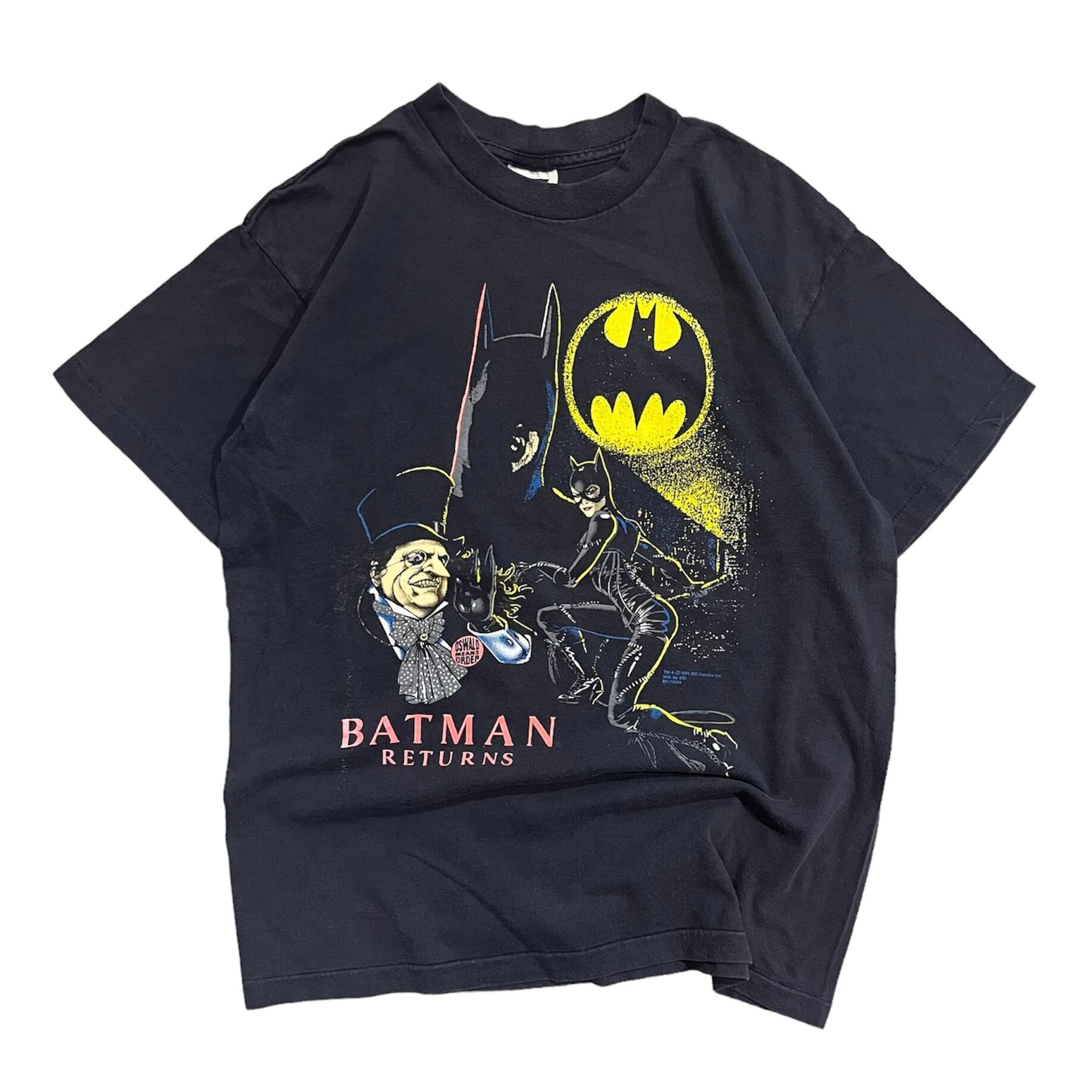 【80s】USA製 BAT MAN ロゴ プリント ムービー Tシャツ グレー