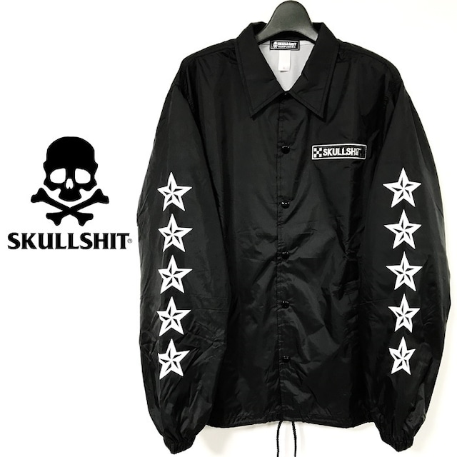 SKULLSHIT / スカルシット「"STAR" Coach Jacket」スターコーチジャケット ナイロンジャケット ウインドブレーカー 星 アウター 長袖 黒 ブラック ドクロ メンズ レディース パンク ロック バンド PUNK ROCK フェス 骸骨祭り ギフトラッピング無料 ステージ衣装 Rogia