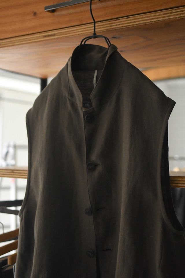 m’s braque / STAND UP COLLAR GILET (Mocha)