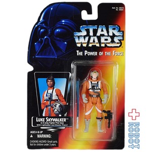 ※台紙にシワ：スター・ウォーズ POTF2 レッドカード ルーク・スカイウォーカー Xウイングパイロット 3.75インチ アクションフィギュア 未開封