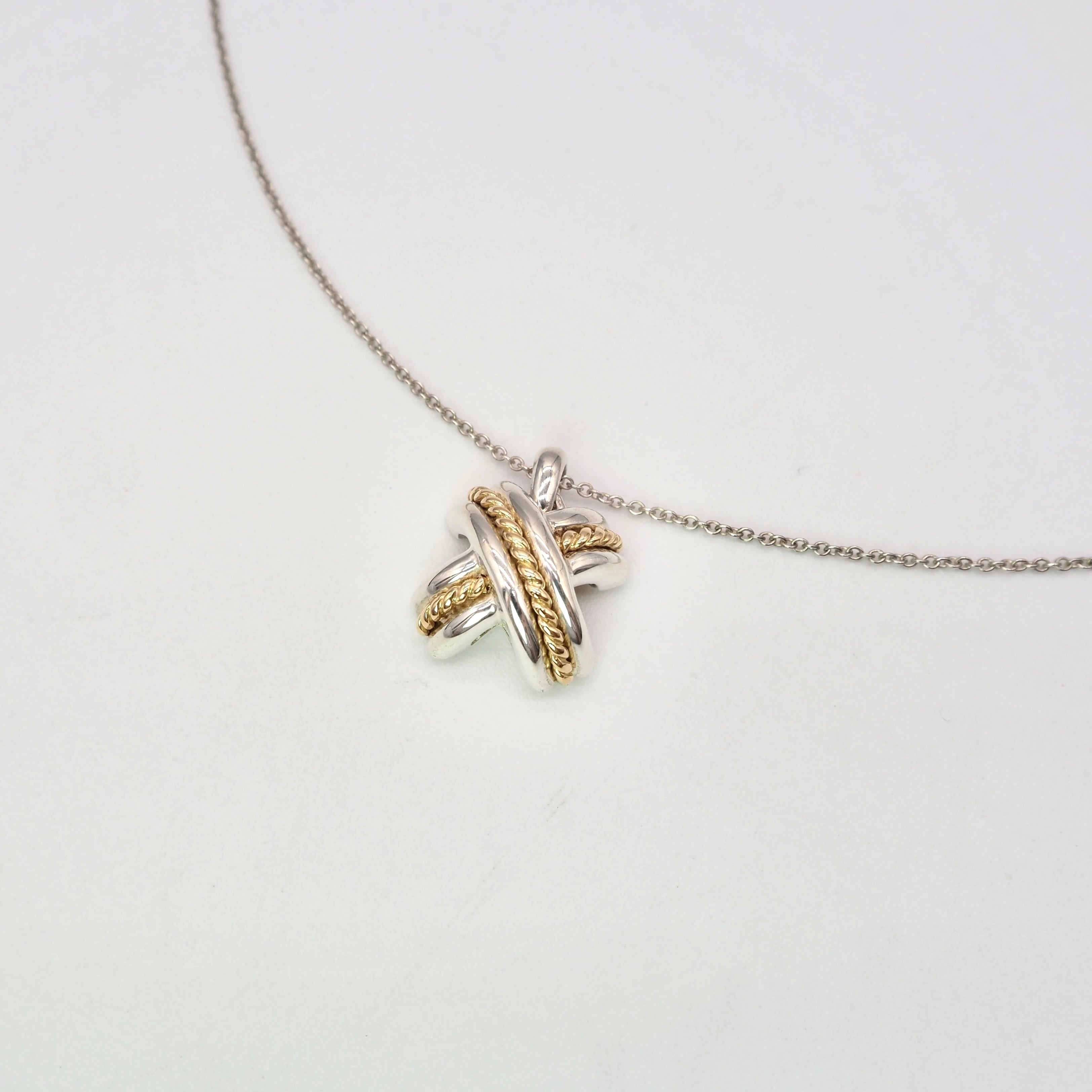 Tiffany&Co. シグネチャーコンビネックレス シルバー925 K18 ティファニー