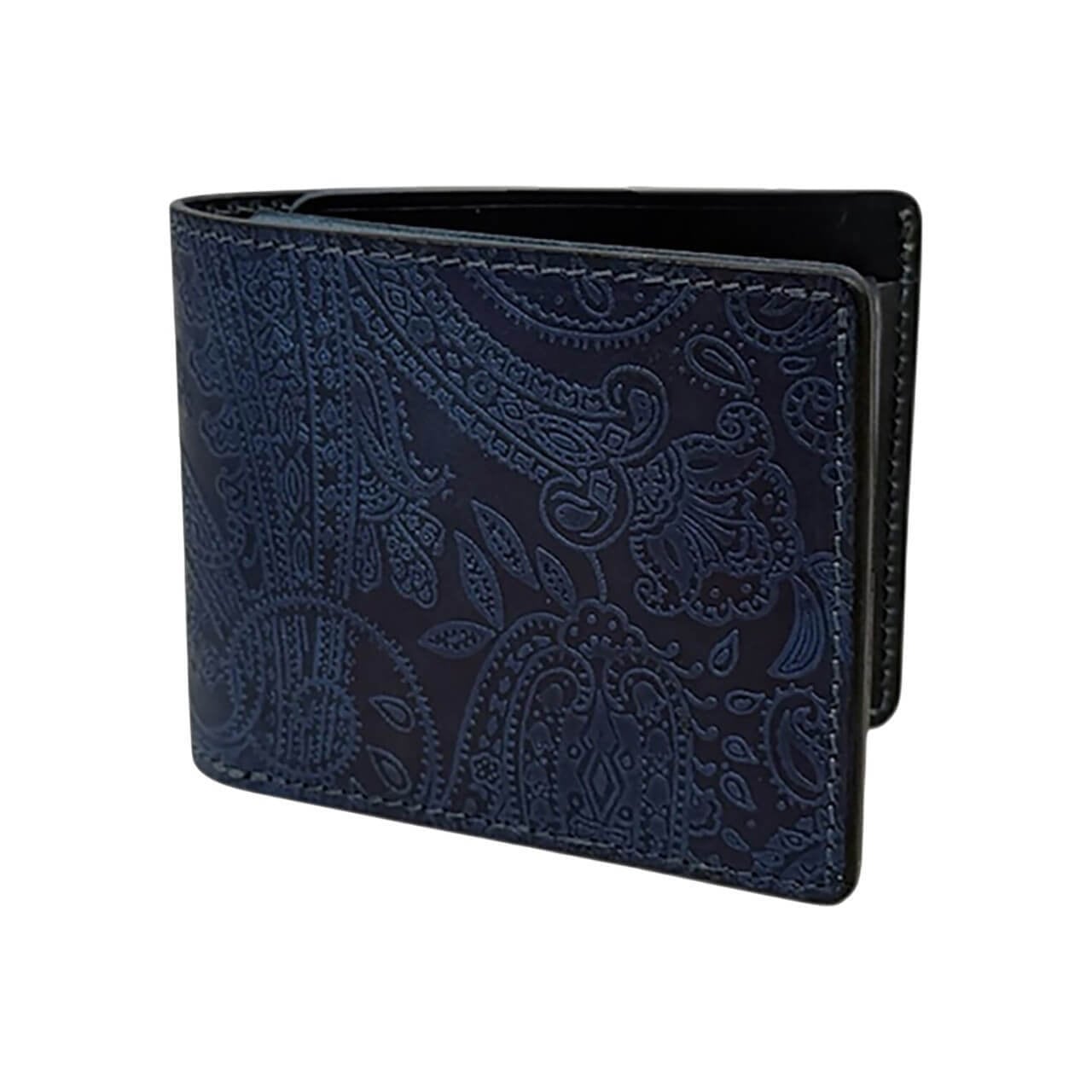 Re-ACT / Indigo Paisley Billfold Wallet - 藍染レザー(ペイズリー