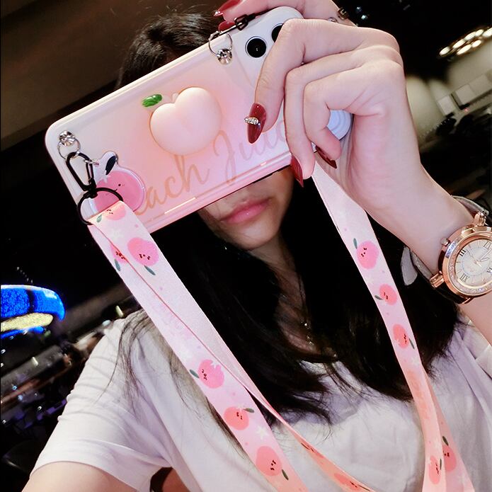 Iphoneケース スマホケース ぷにぷに 桃 ピーチ Peach ストラップ Luluca 韓国トレンドファッションluluca ルルカ