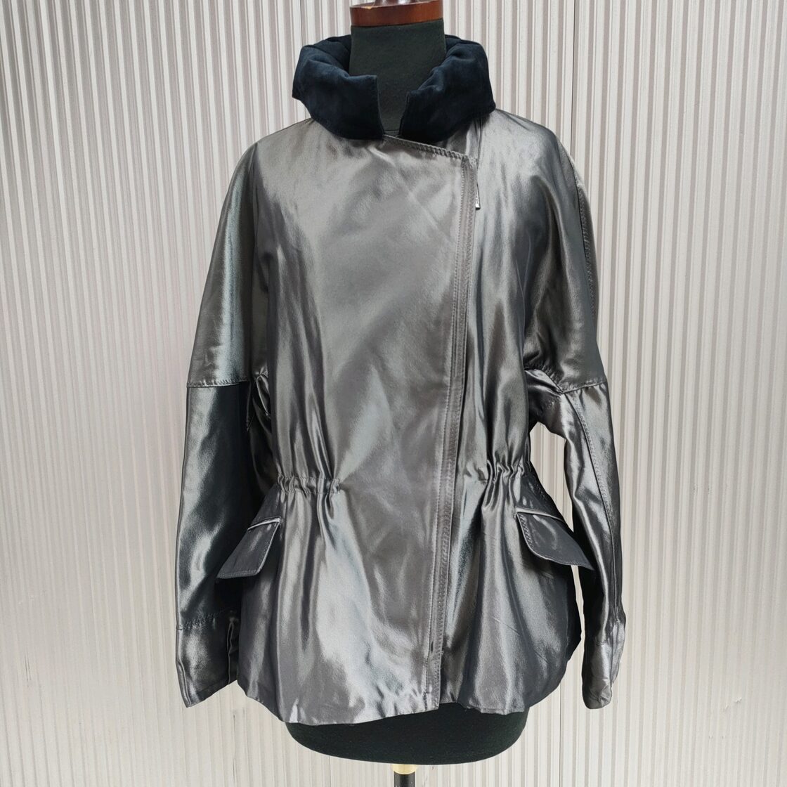 美品 HIROKO BIS ヒロコビス ヒロココシノ ジップアップ ノーカラー 