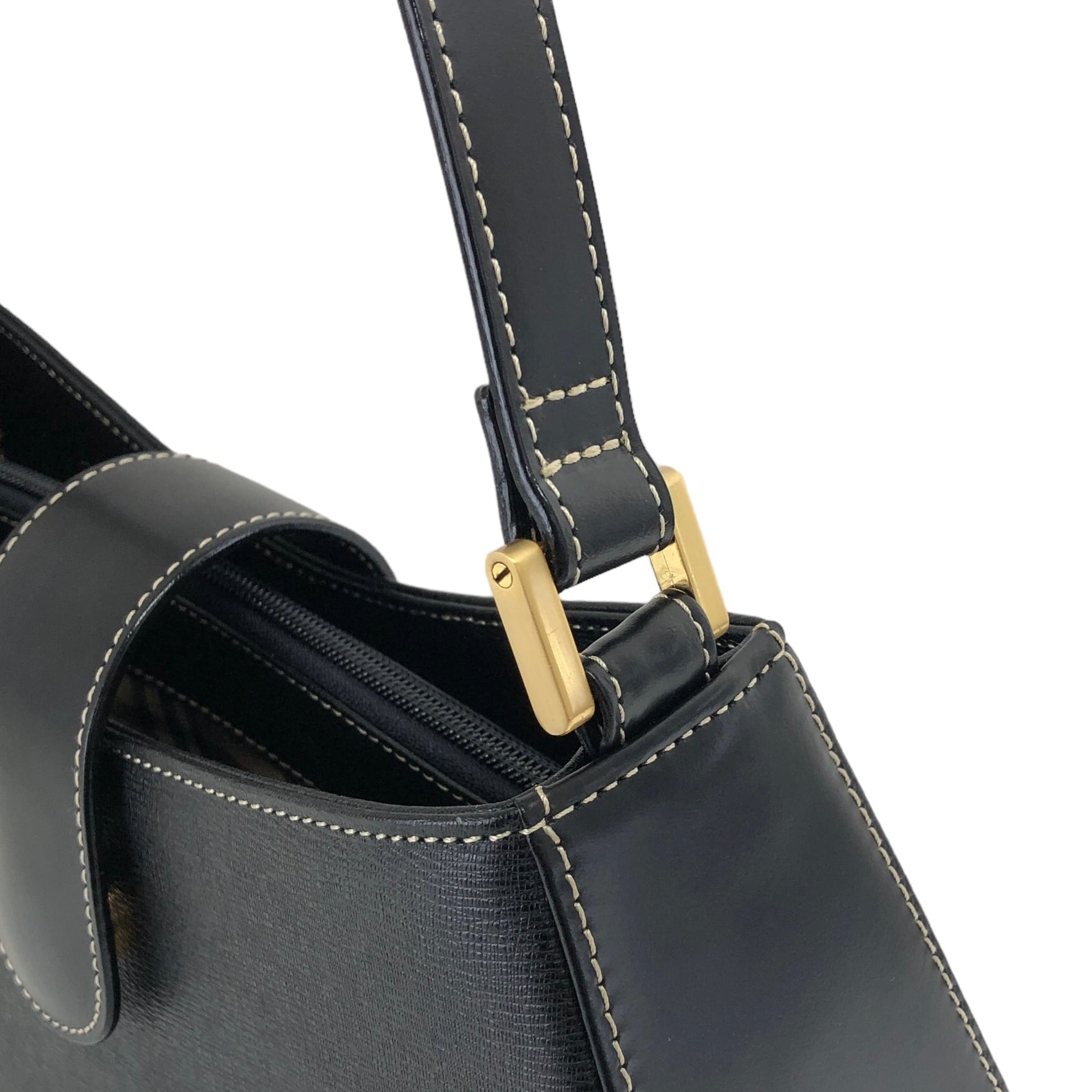 BURBERRY バーバリー ロゴ レザー ショルダーバッグ ブラック vintage