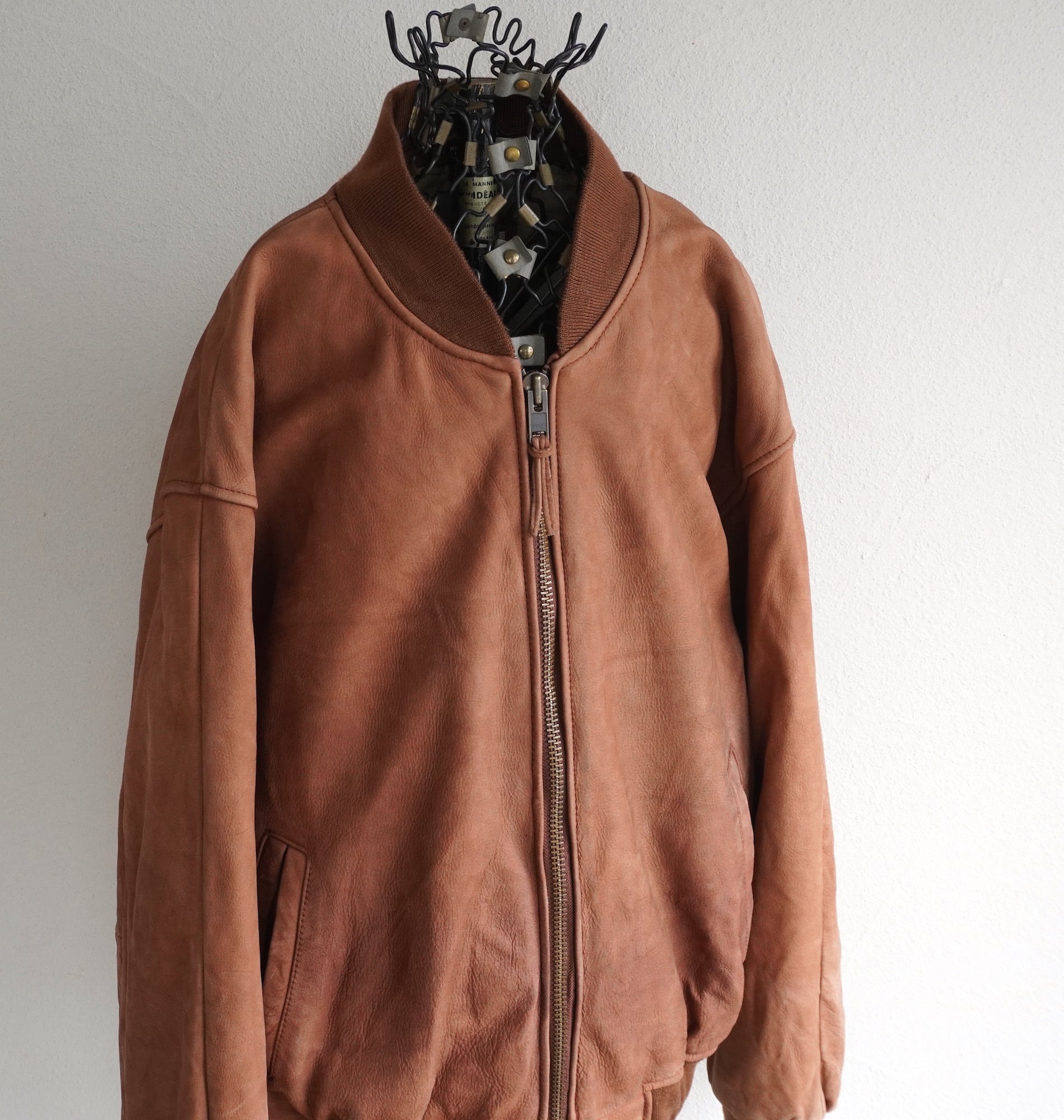 1990's [east island] MA-1型 ヌバックレザージャケット ブラウン 表記