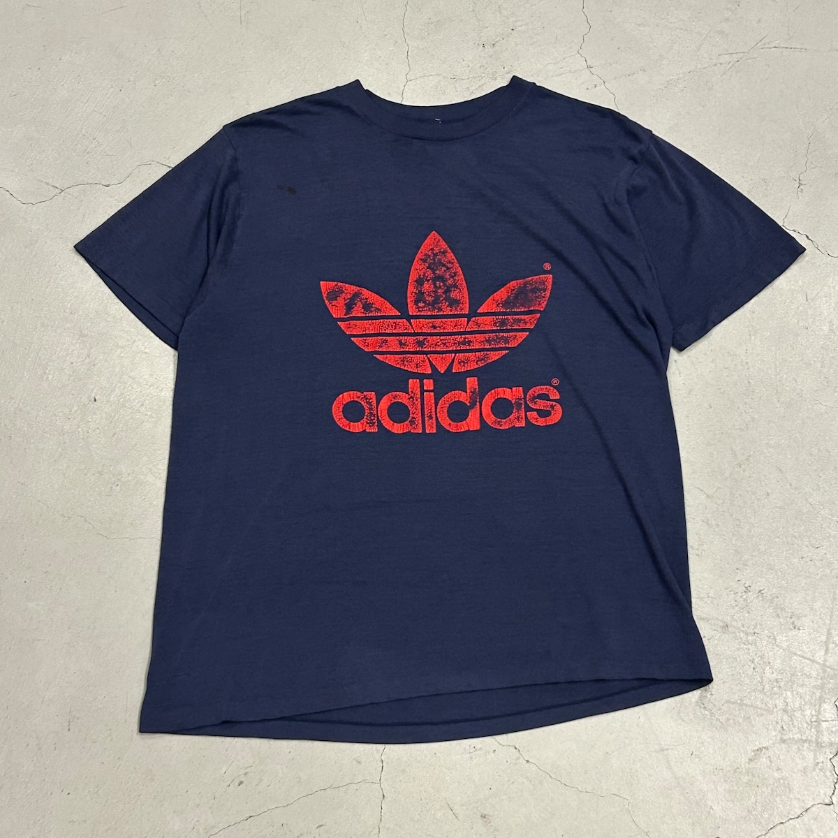 Vintage 1980'S Adidas Trefoil Logo T-Shirt, Men's XL cotton blue type Vintage Second Hand