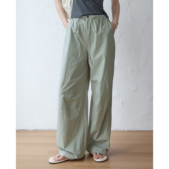 drawstring wide easy pants