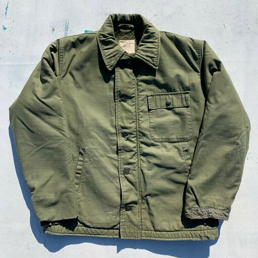 60's U.S.NAVY A-2 デッキジャケット 60年代後期 カーキ シービーズ Sea Bees ステンシル 68年  DSA-100-68-C-2141 MEDIUM 海軍 希少 ヴィンテージ BA-694 RM1061H | agito vintage  powered by BASE