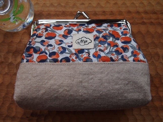 がまぐちポーチ【電磁波シールドメッシュ入り】