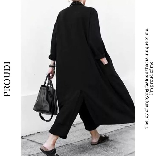 【ノッチドラペルパッチポケットロングジャケット 】P02188