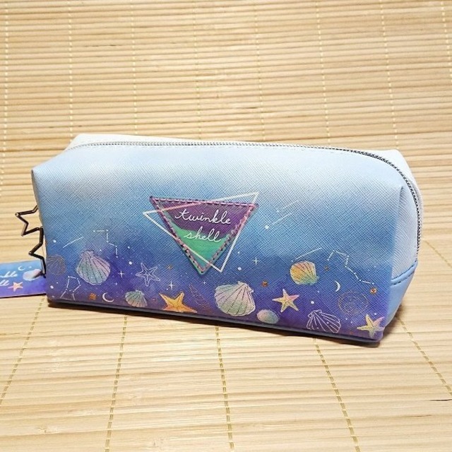 シェル柄 Box型ペンケース 鉛筆消しゴムなど 文具セット 8点 1050s 筆箱 ポケットあり 雑貨のぱんぷきん