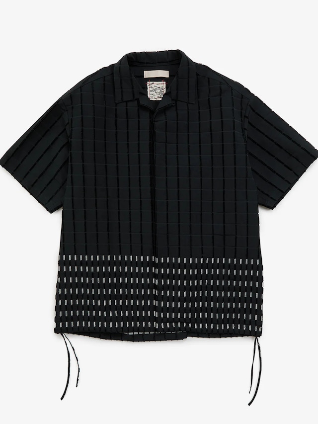 ブロックパターン シャツ ブラック