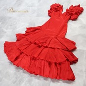 フラメンコ 衣装 ワンピース ドレス 赤 無地 ボランテ フリル ダンス パーティ 発表会 ボリューム レッド系 フラメンコドレス ワンピース 衣装 ボリューム感 舞台衣装 ステージ衣装 フリルデザイン ダンス用ドレス パーティー ドレス シンプルデザインフラメンコ 赤色 衣装用 おしゃれ