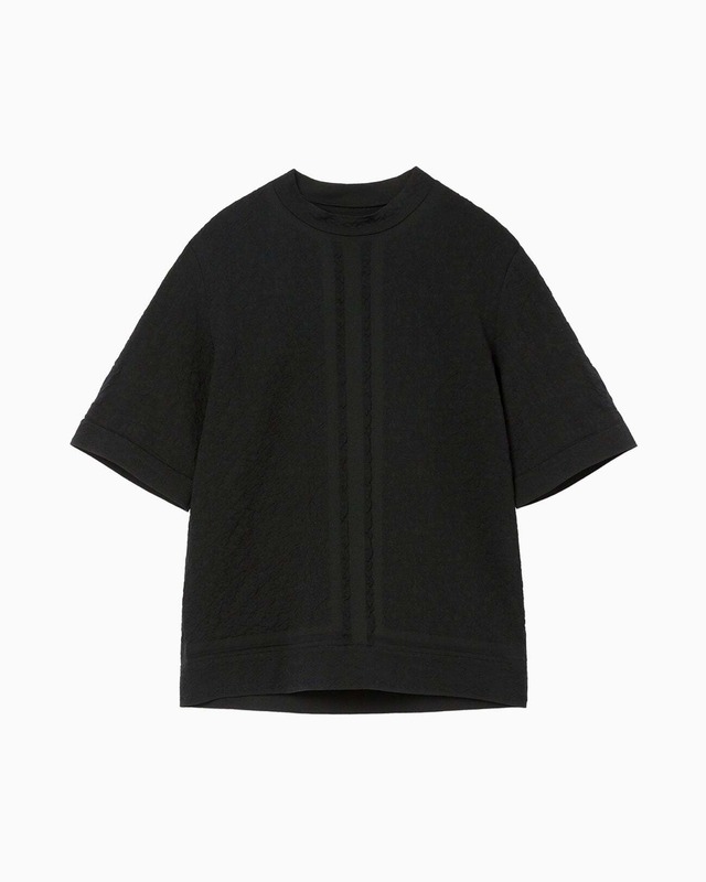 【Mame Kurogouchi】Landscape Graphic Sheer Knitted Crew Neck Top MM24SS-KN010