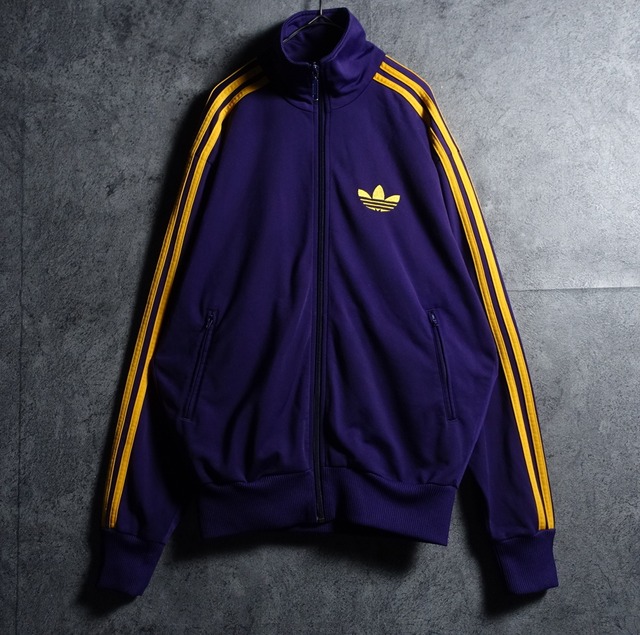 00s “adidas” Purple Logo Embroidery & 3 Stripe Design Track Jacket