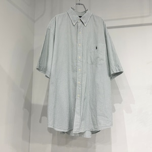 【USED】Ralph Lauren ラルフローレン ボタンダウンシャツ 半袖 シアサッカー ストライプ