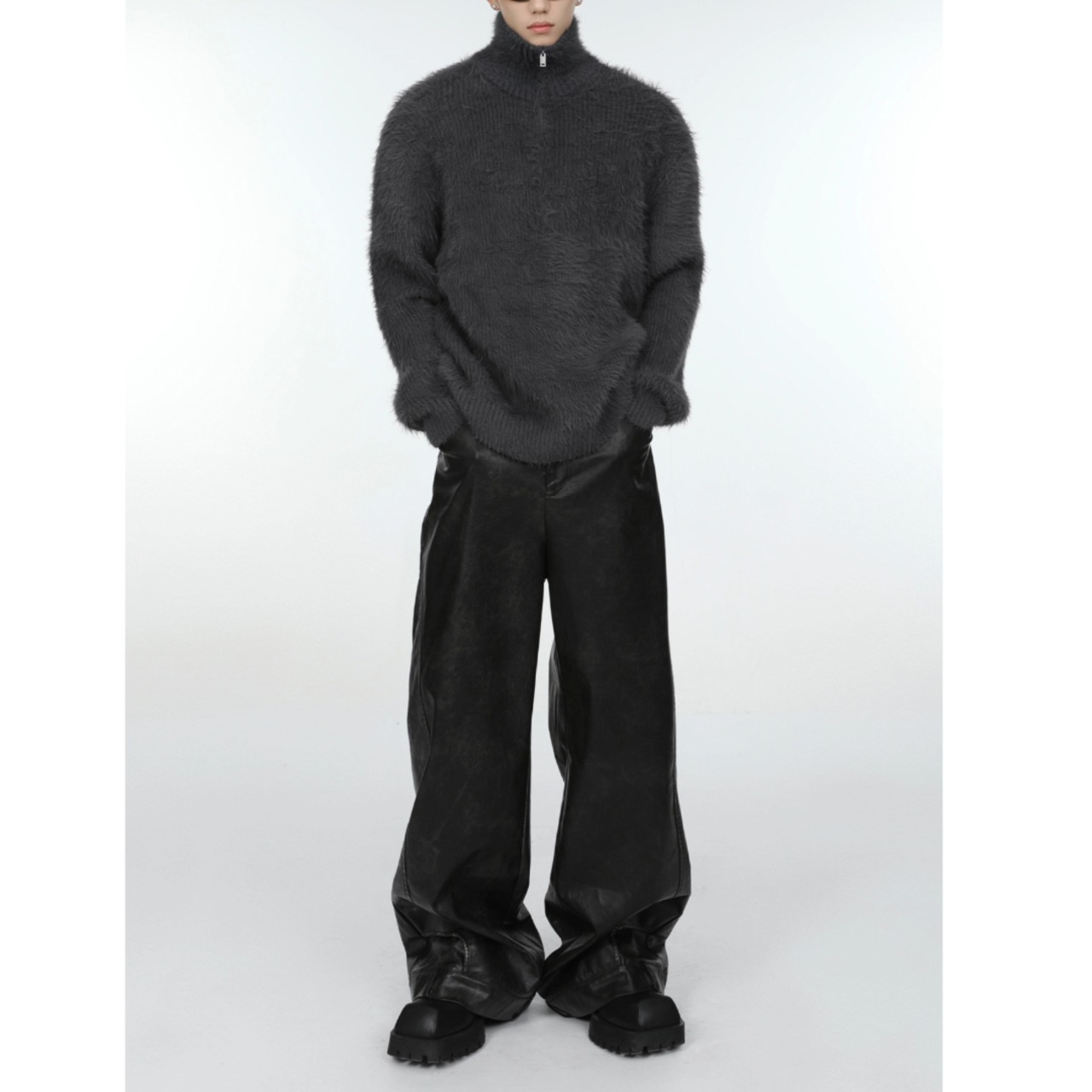 High Neck Zip Sweater / M–3XL　TB2635・画像8